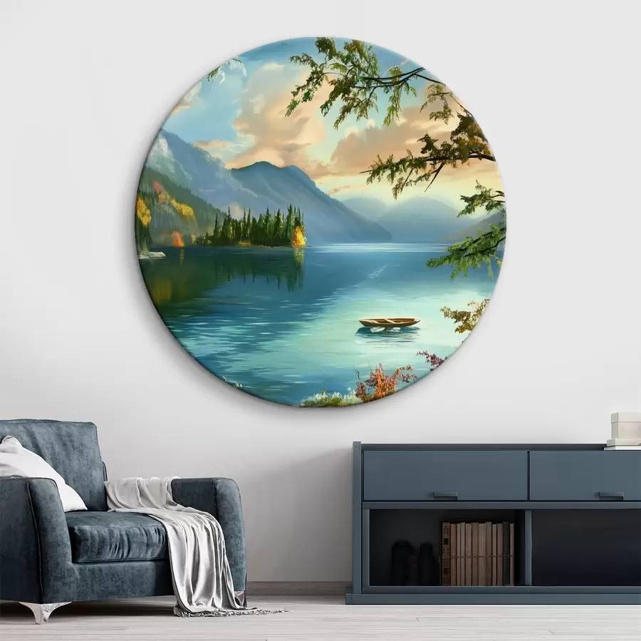 Wandbilder Landschaft eines Sees in den Bergen r43286