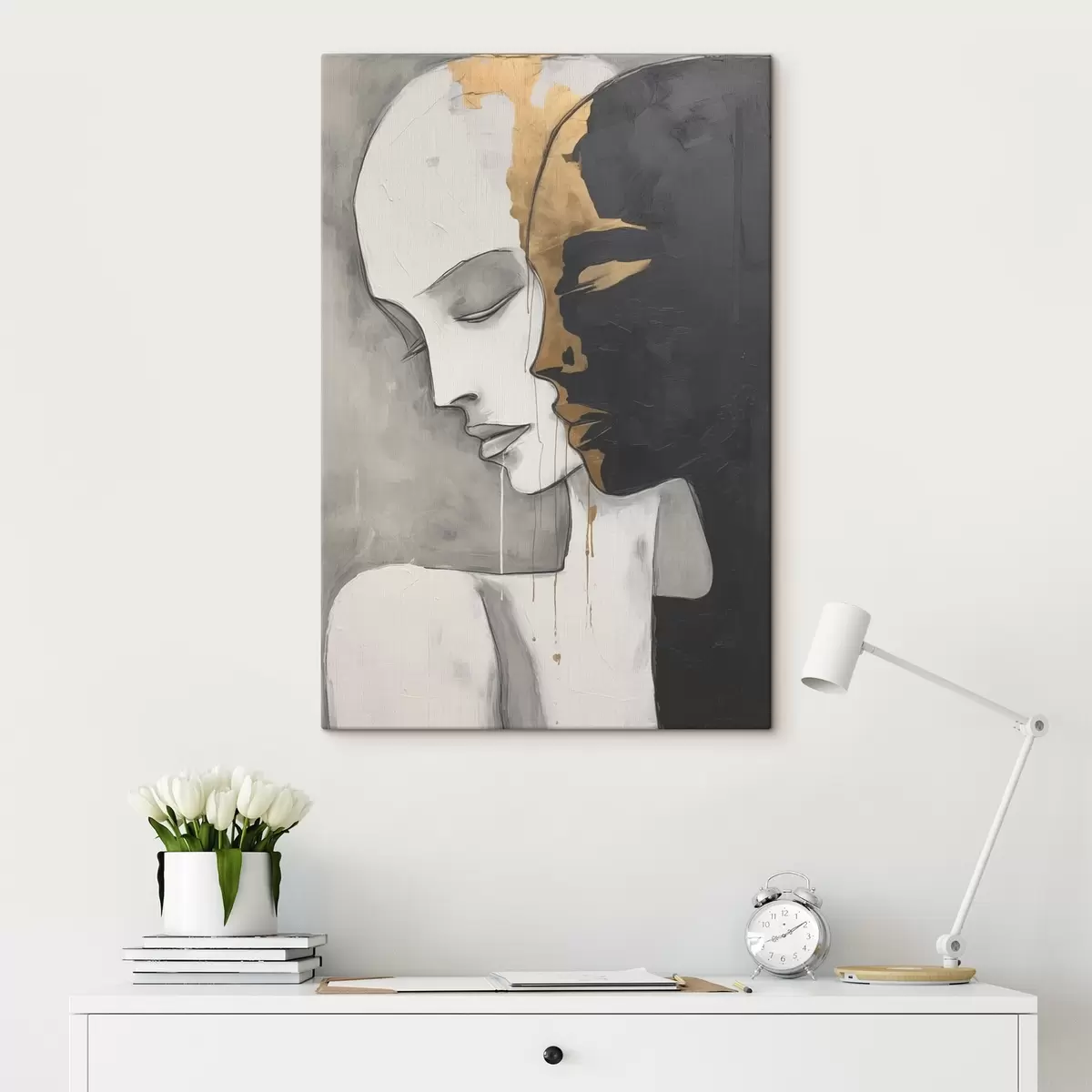 Wandbilder Kontrastierende Silhouetten mit abstrakten Akzenten s43280