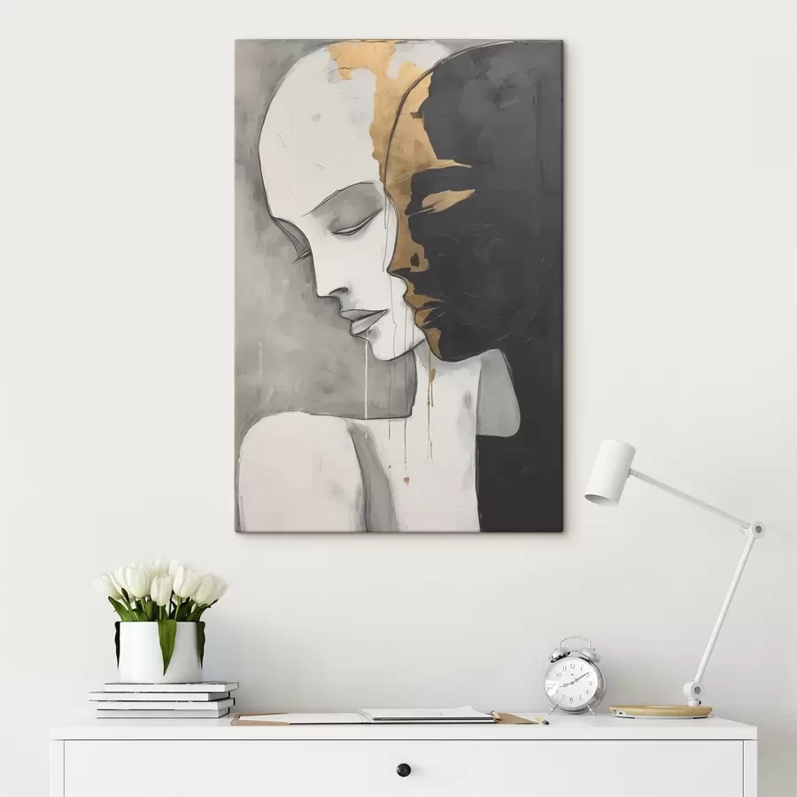 Wandbilder Kontrastierende Silhouetten mit abstrakten Akzenten s43280