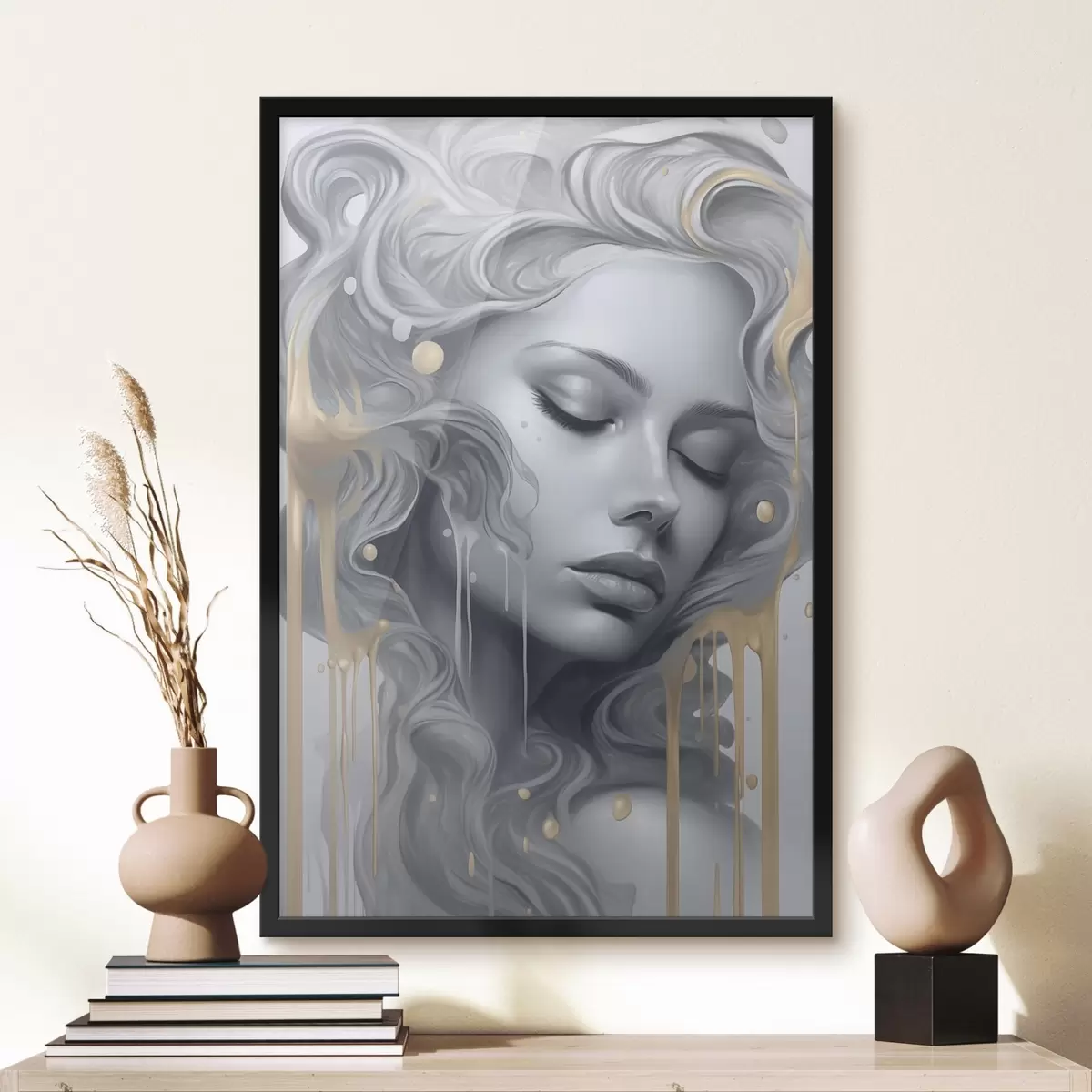 Poster Porträt mit weichen Linien f43278