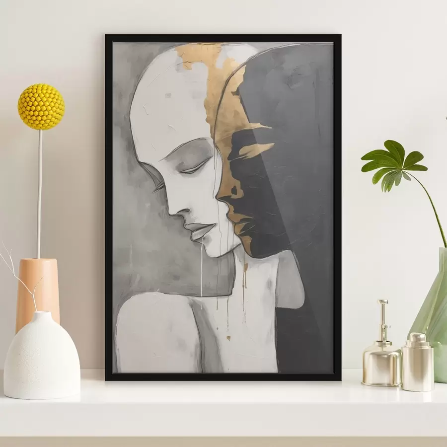 Fototapete Kontrastierende Silhouetten mit abstrakten Akzenten f43280