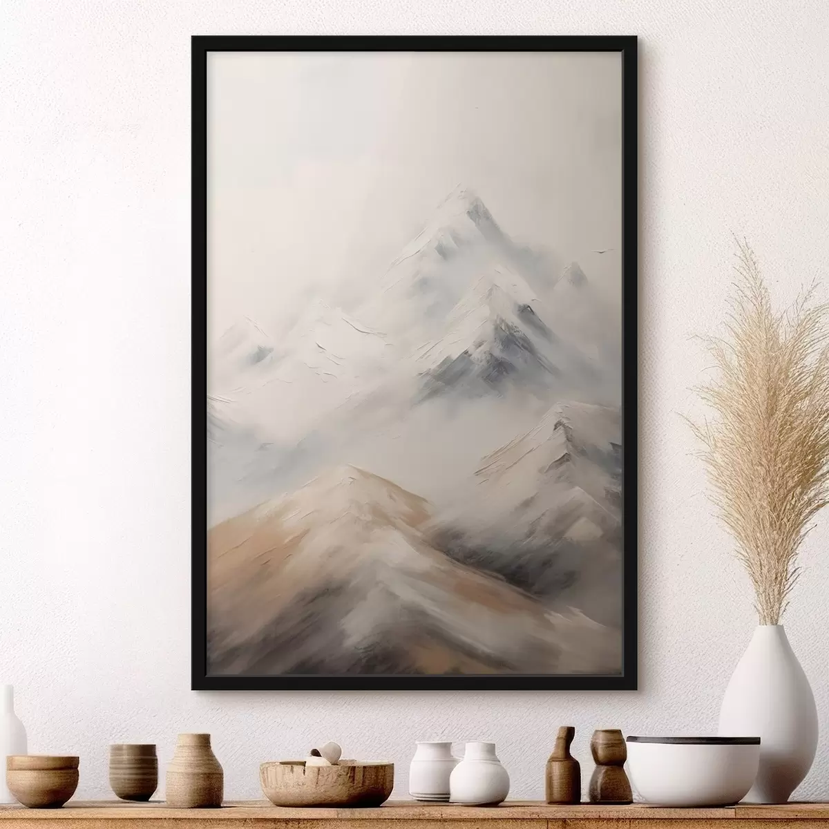 Poster Neblige Berggipfel f43285