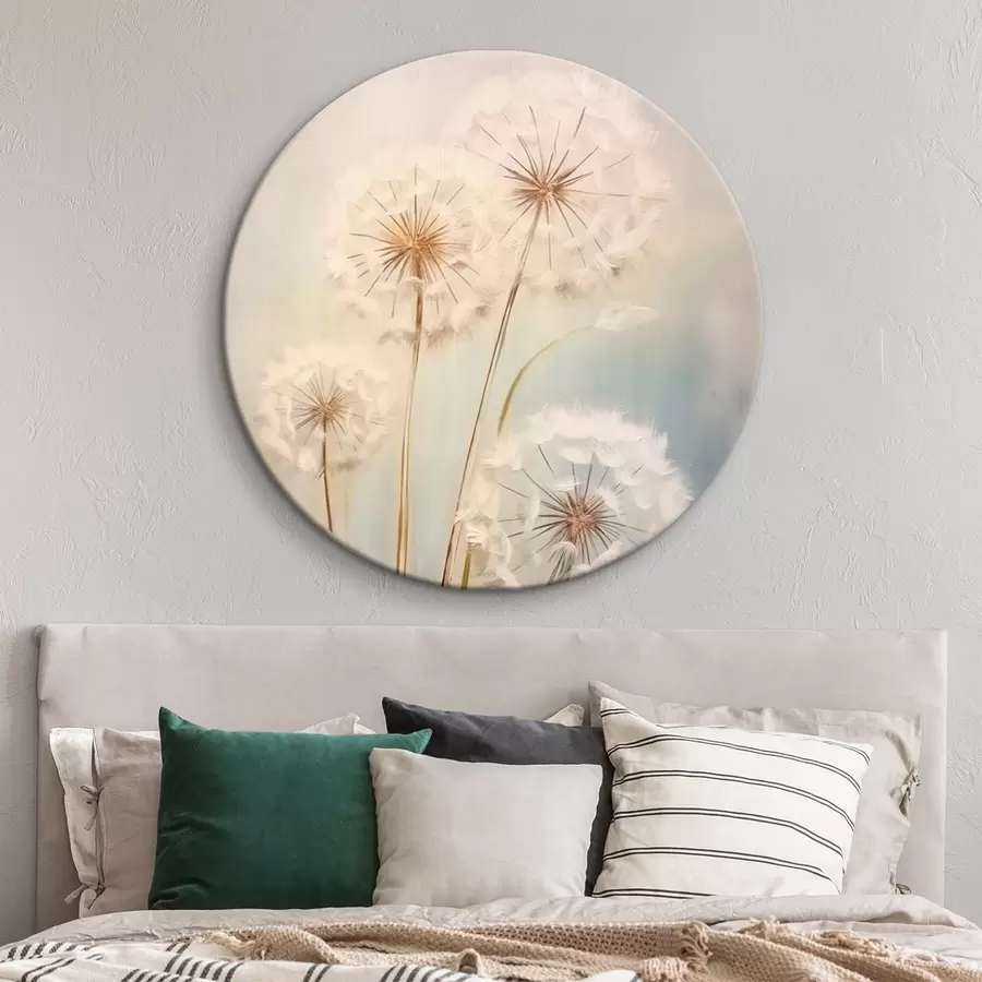 Wandbilder Zarte Pusteblumen auf einem pastellfarbenen Hintergrund r43279