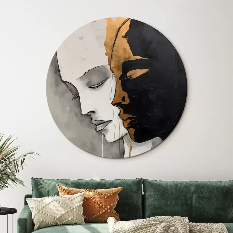 Wandbilder Kontrastierende Silhouetten mit abstrakten Akzenten r43280