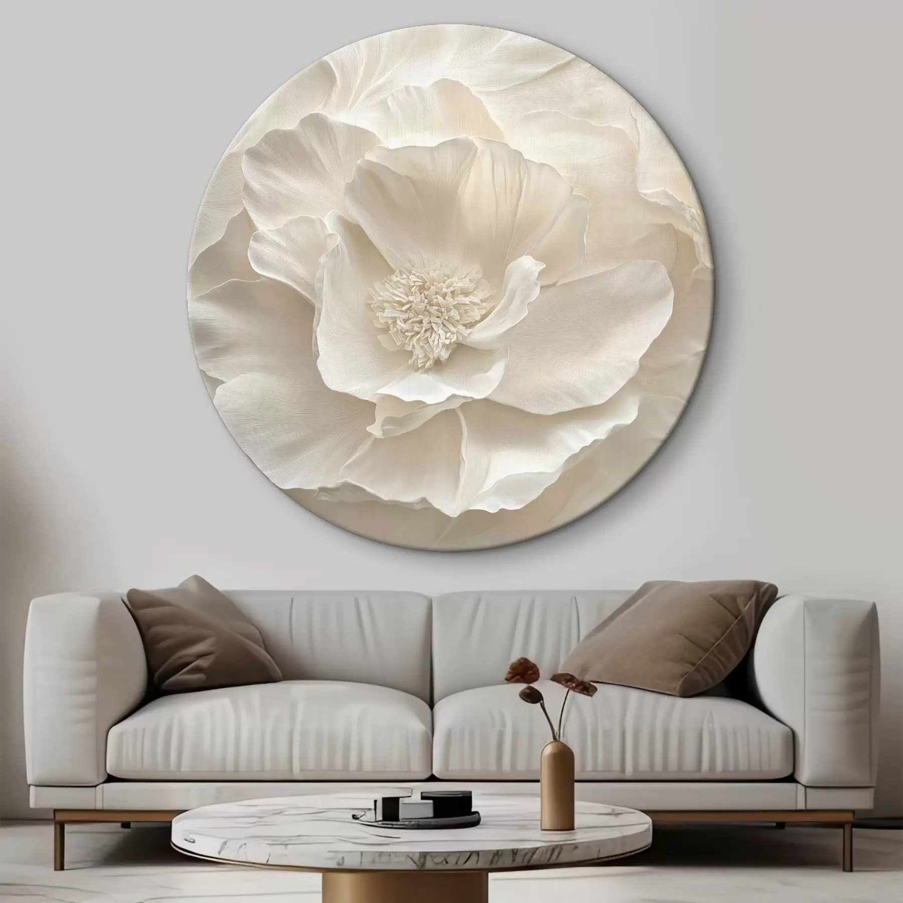 Wandbilder Große luftige weiße Pfingstrosen r43312