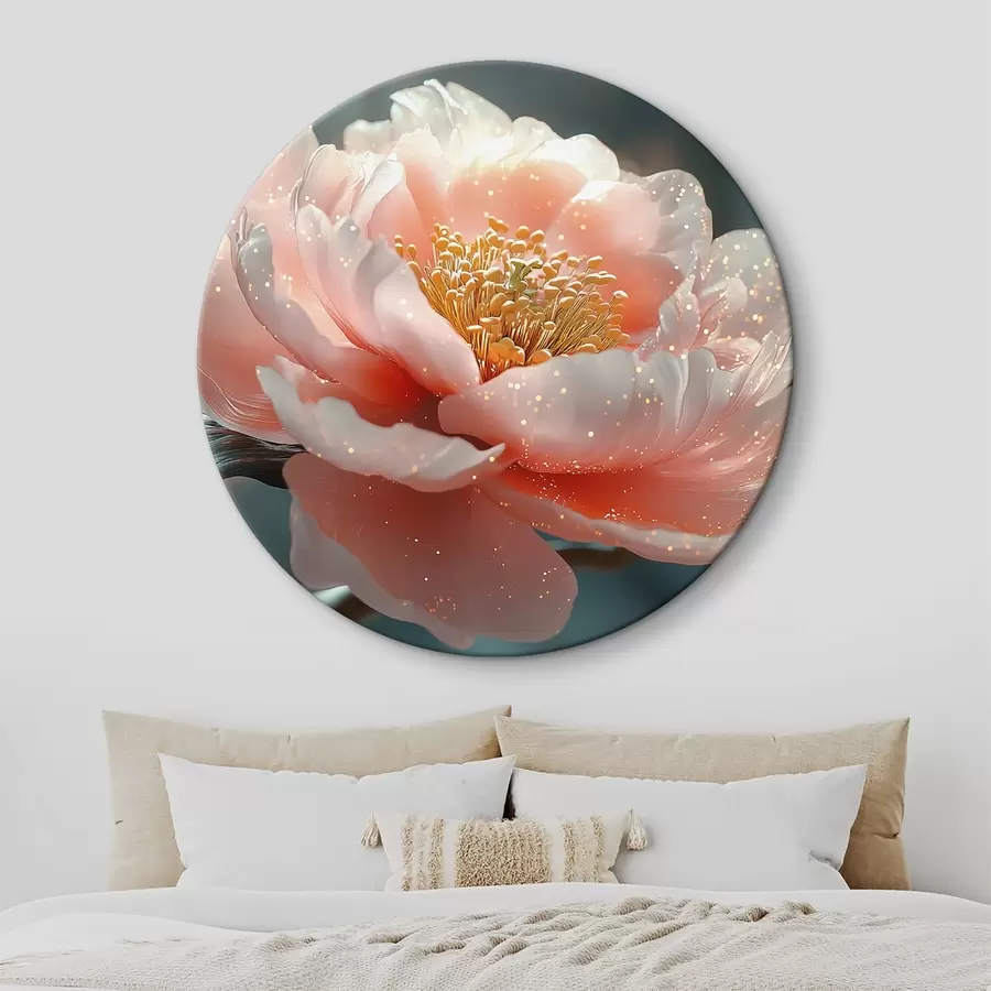 Wandbilder Zarte Blume auf einem Zweig mit Sonnenstrahlen r43326