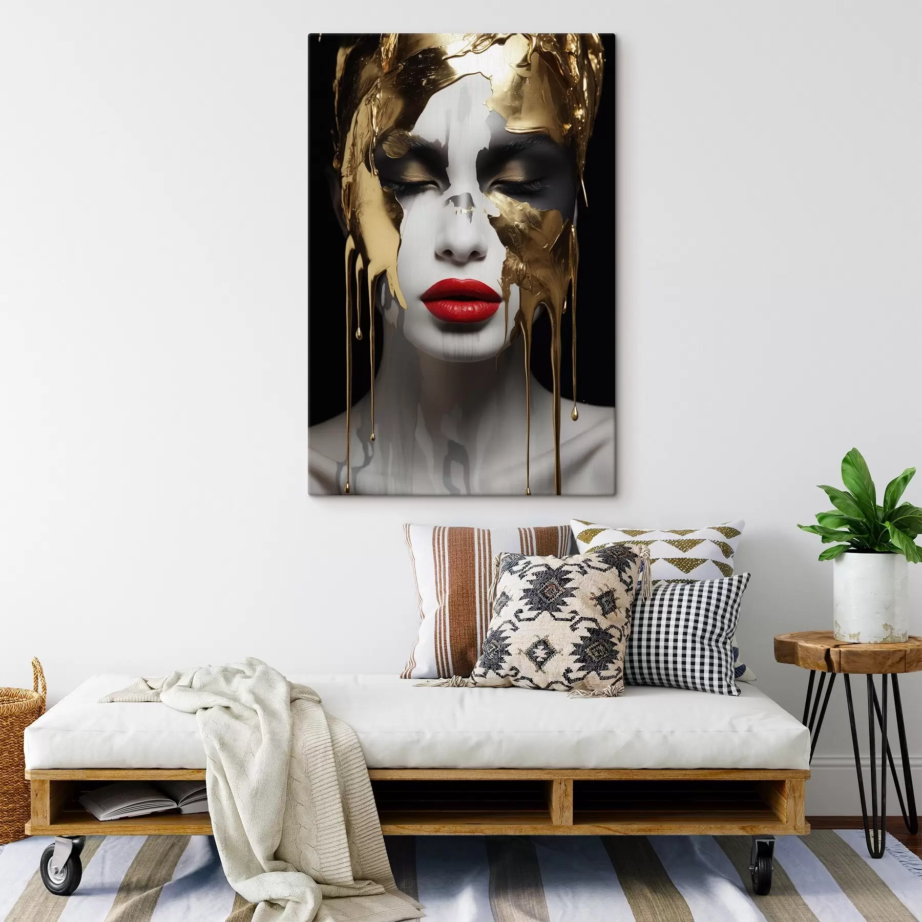 Wandbilder Menschen, Mädchen mit roten Lippen s43336