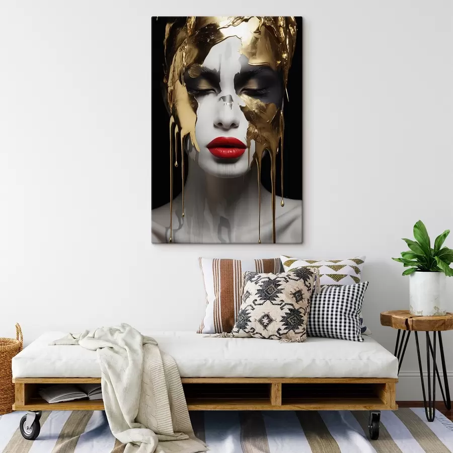 Wandbilder Menschen, Mädchen mit roten Lippen s43336