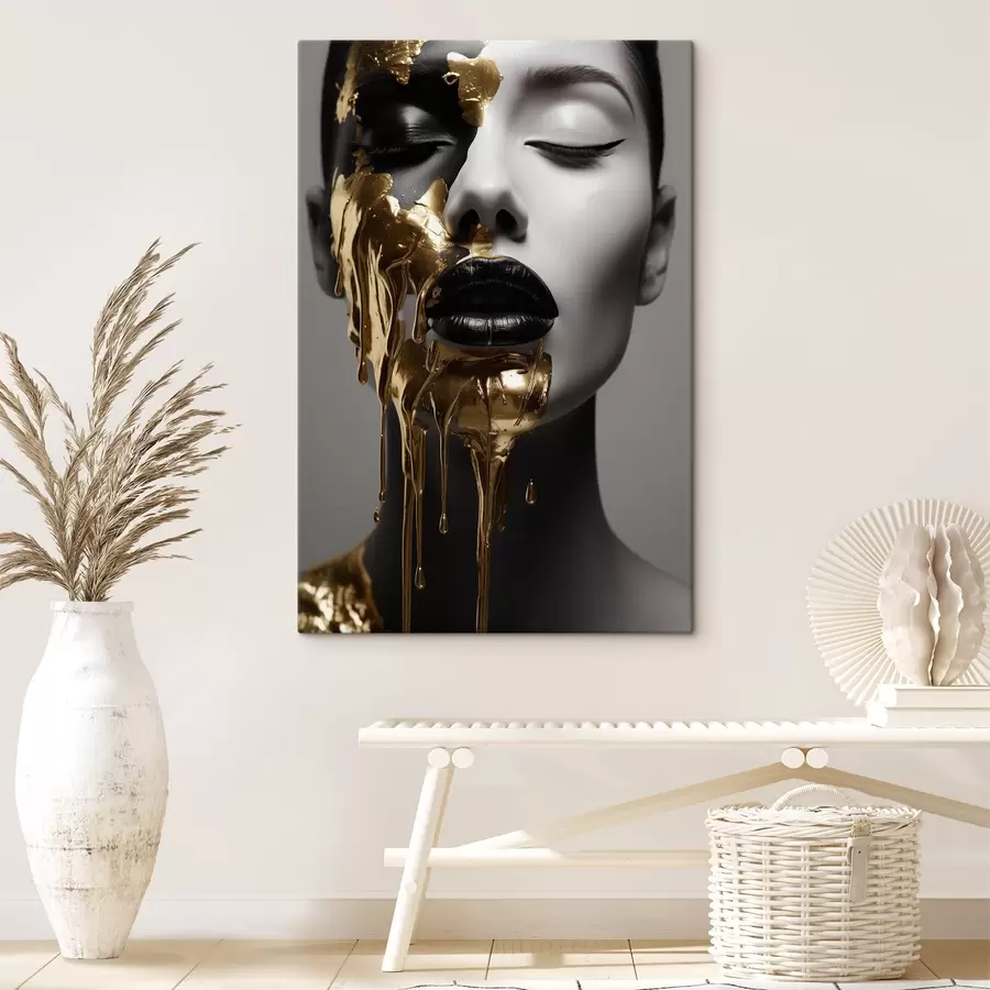 Wandbilder Menschen, Mädchen mit schwarzen Lippen s43337