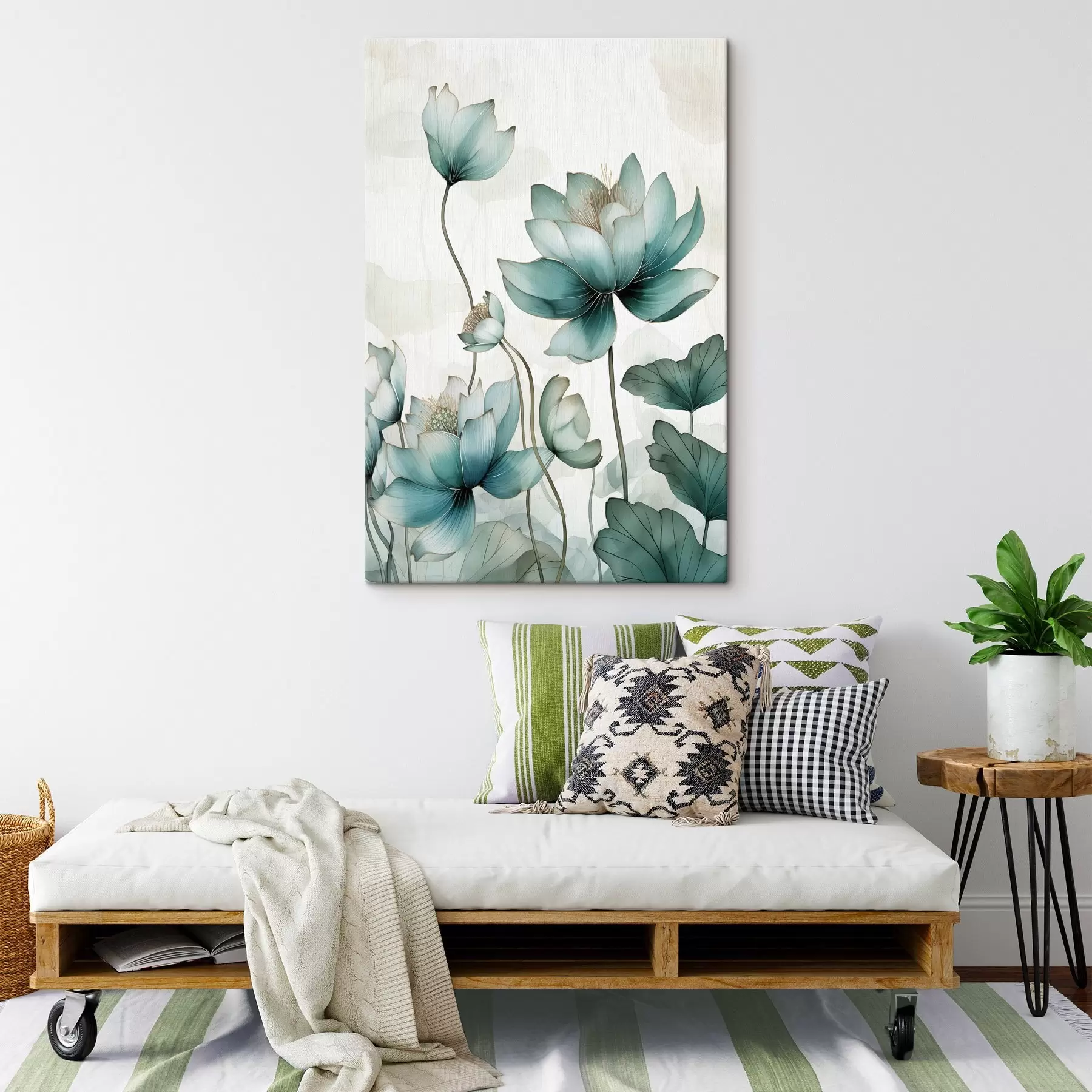 Wandbilder Aquarell Komposition, Lotusblumen s43339