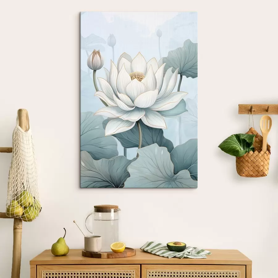 Wandbilder Lotusblumen, Imitation eines Aquarells s43340