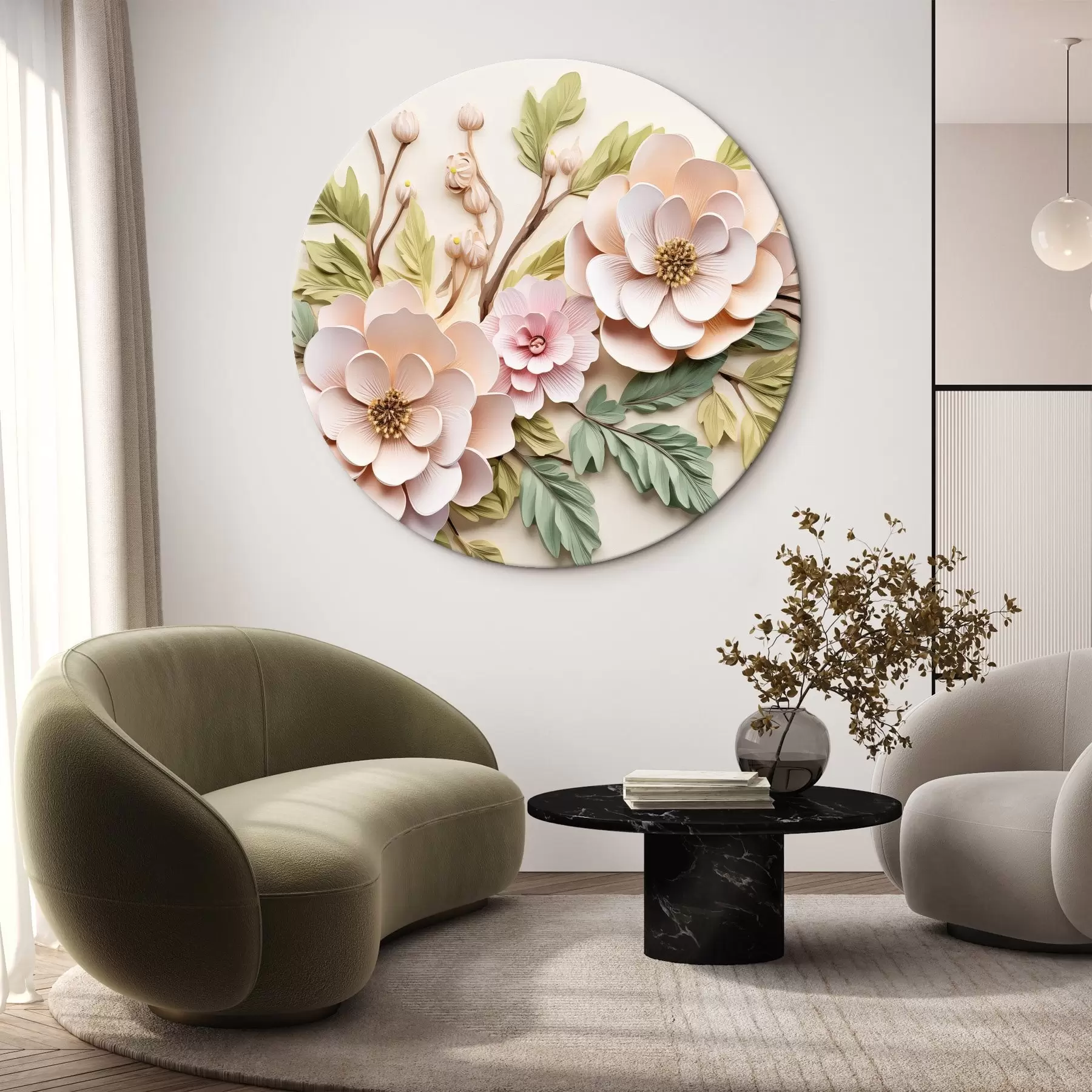 Fototapete Große Blumenzweige, Nachahmung von Guss r43333