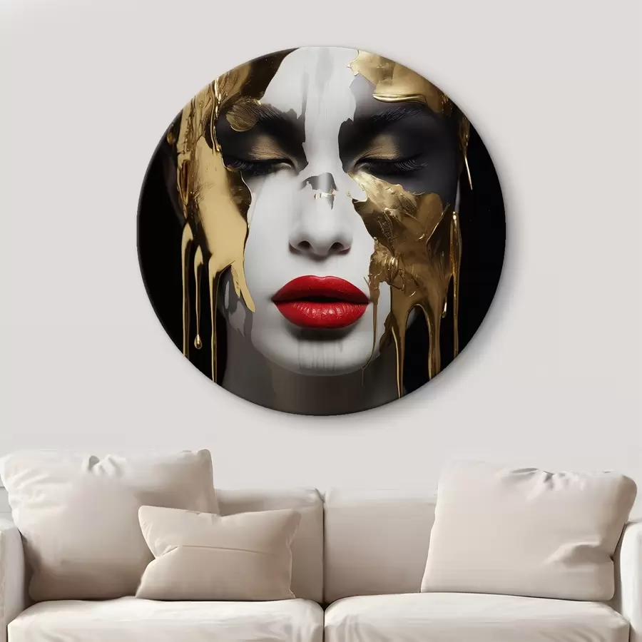 Wandbilder Menschen, Mädchen mit roten Lippen r43336