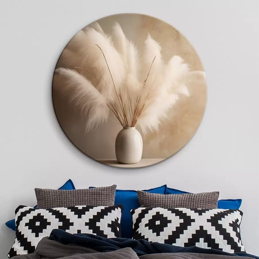 Wandbilder Flauschige Schilfrohrzweige in einer Vase auf dem Tisch r43338