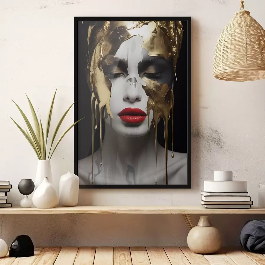 Fototapete Menschen, Mädchen mit roten Lippen f43336