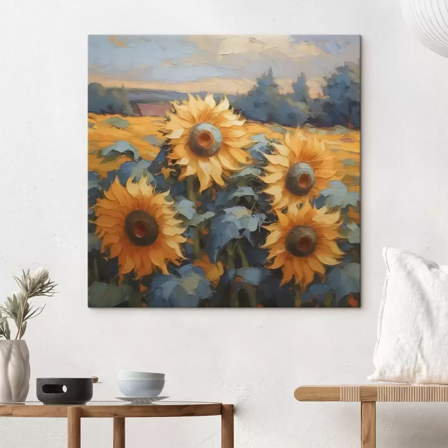 Wandbilder Sonnenblumen Imitation Gemälde s43359