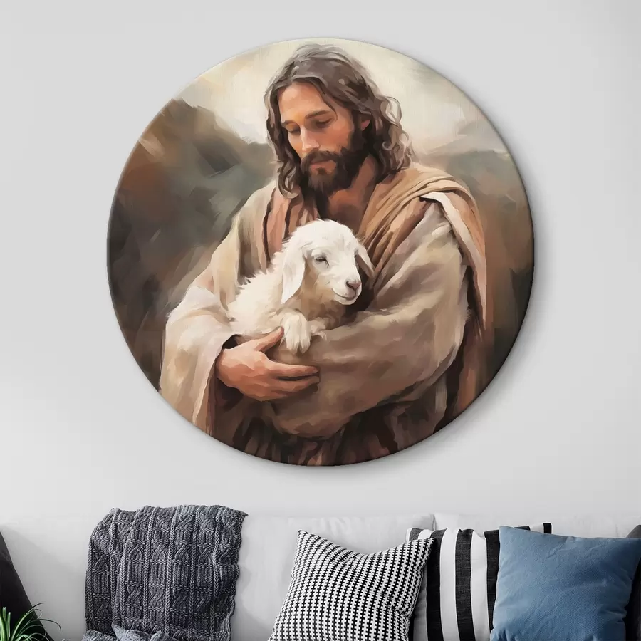 Wandbilder Jesus mit dem Lamm r43356