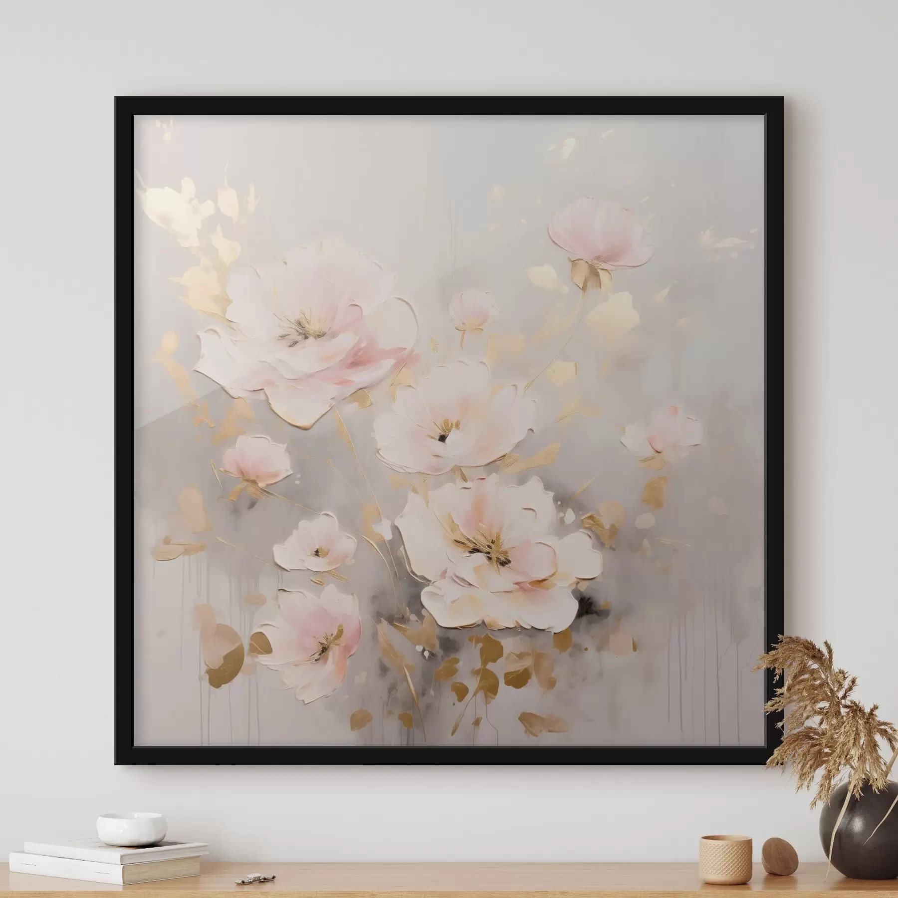 Wandbilder Rosa elegante Blumen im Malstil f43372