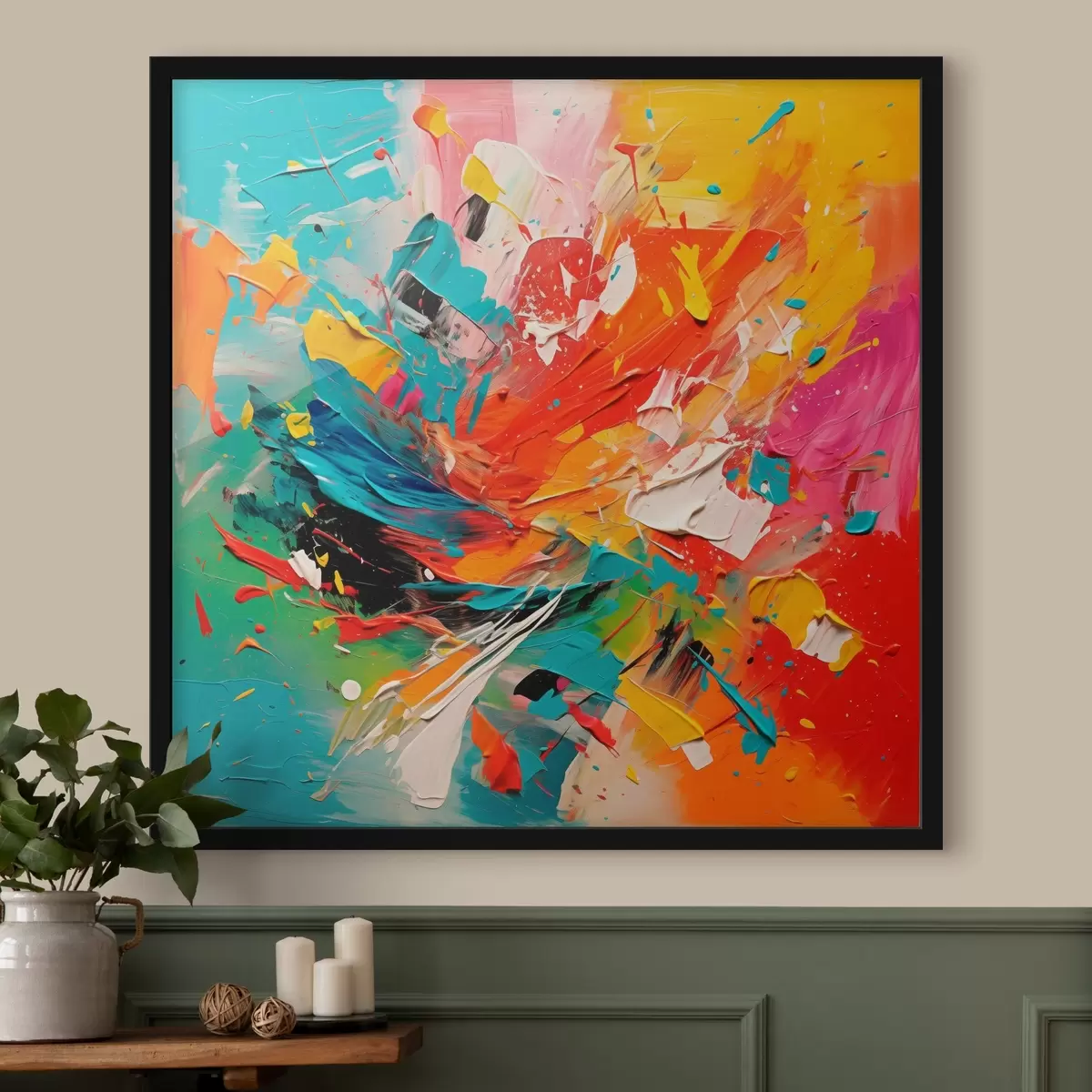 Poster Abstrakte bunte Nachahmung von Pinselstrichen f43377