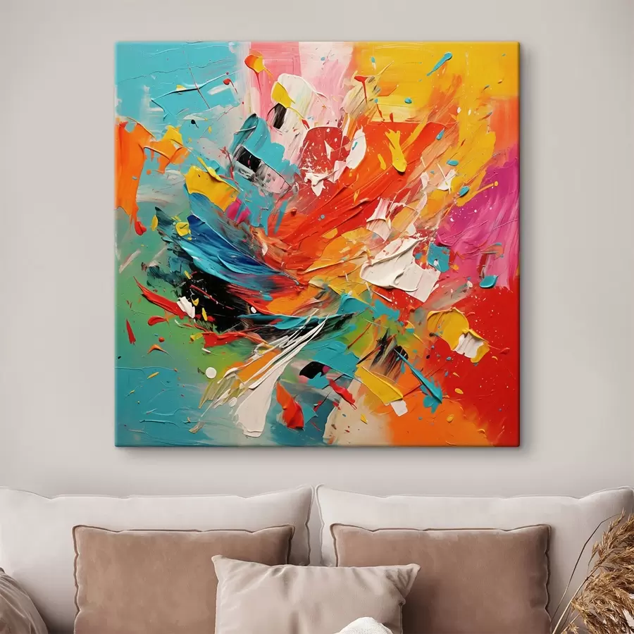 Wandbilder Abstrakte bunte Nachahmung von Pinselstrichen s43377