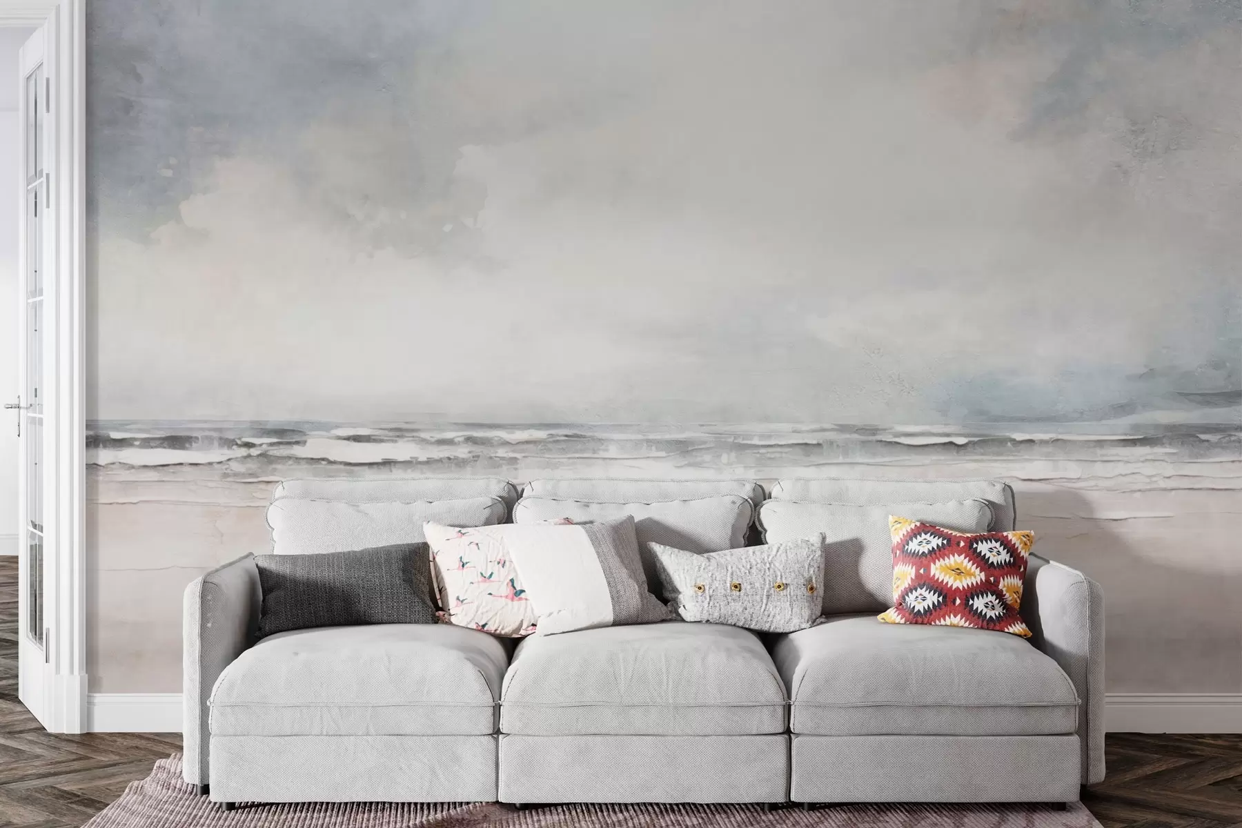 Fototapete Abstrakter Horizont von Himmel und Meer treffen aufeinander w03441