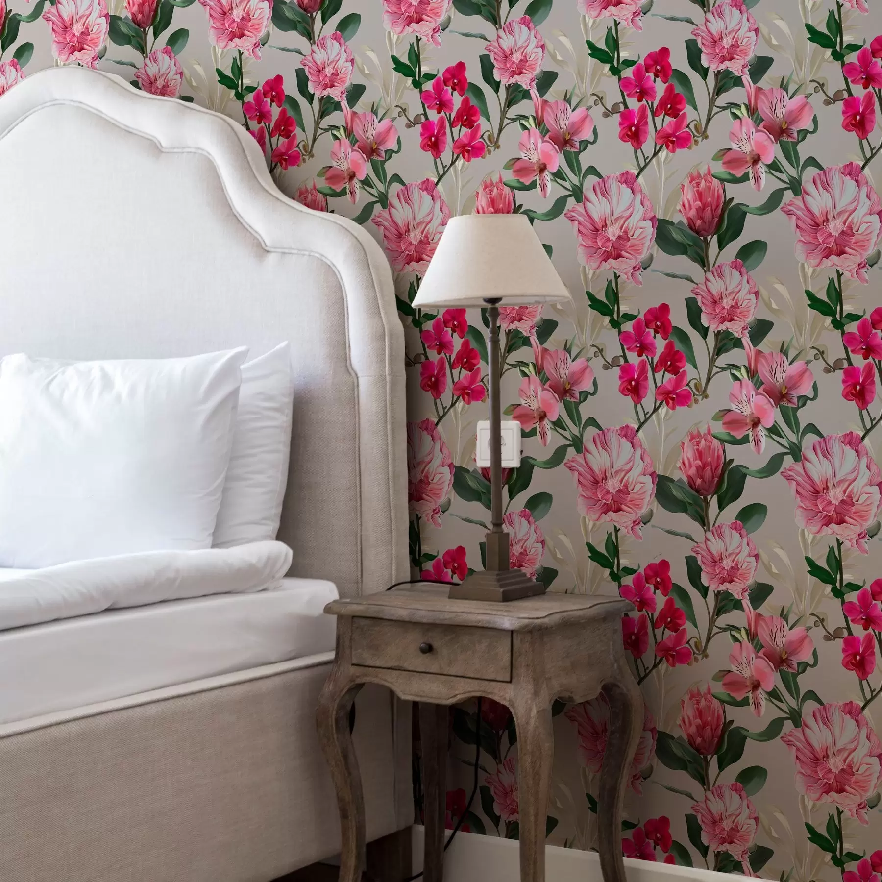 Fototapete Zarte rosa Blumen auf hellem Hintergrund a00094