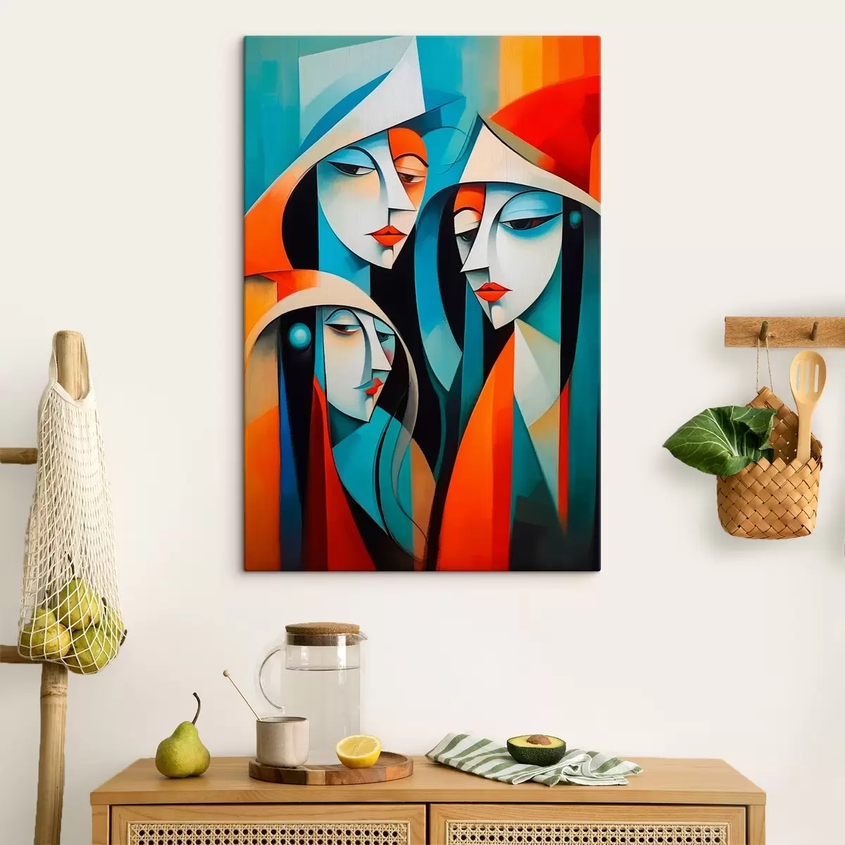 Wandbilder Abstraktes Bild von weiblichen Porträts s43411