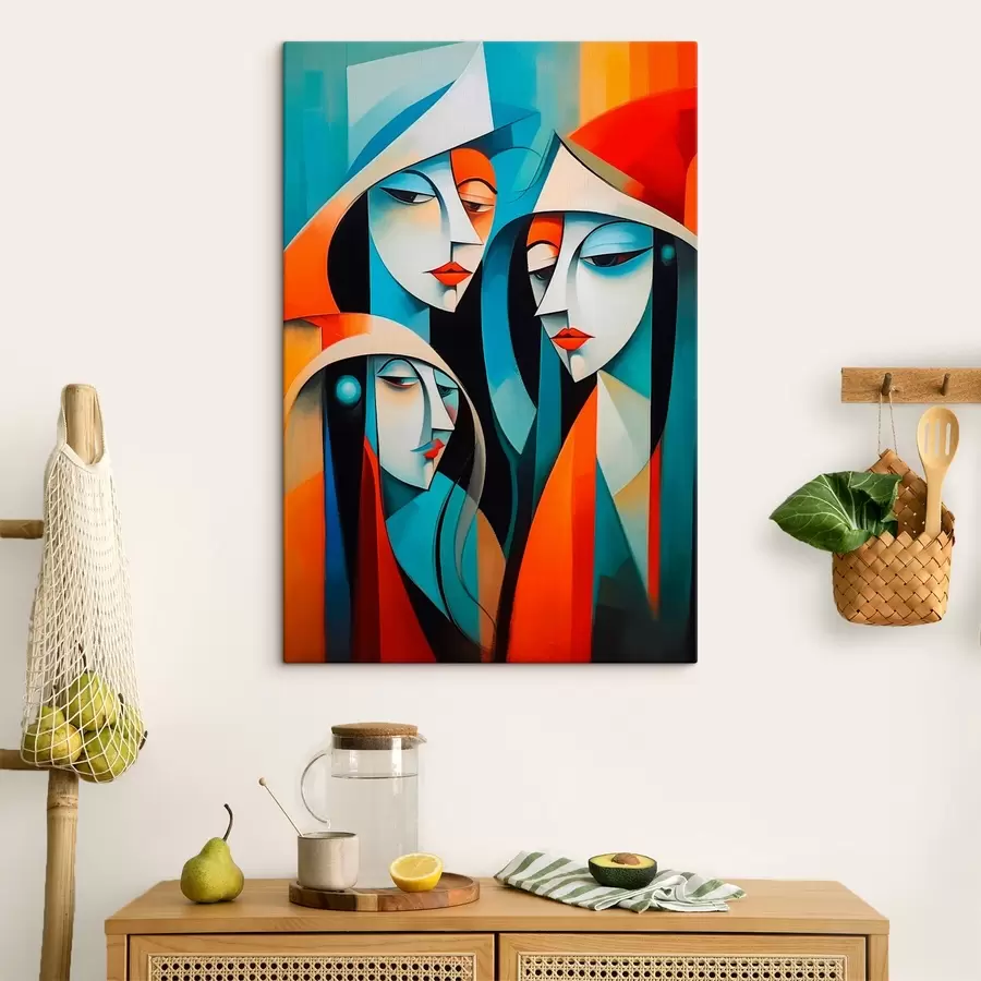 Wandbilder Abstraktes Bild von weiblichen Porträts s43411