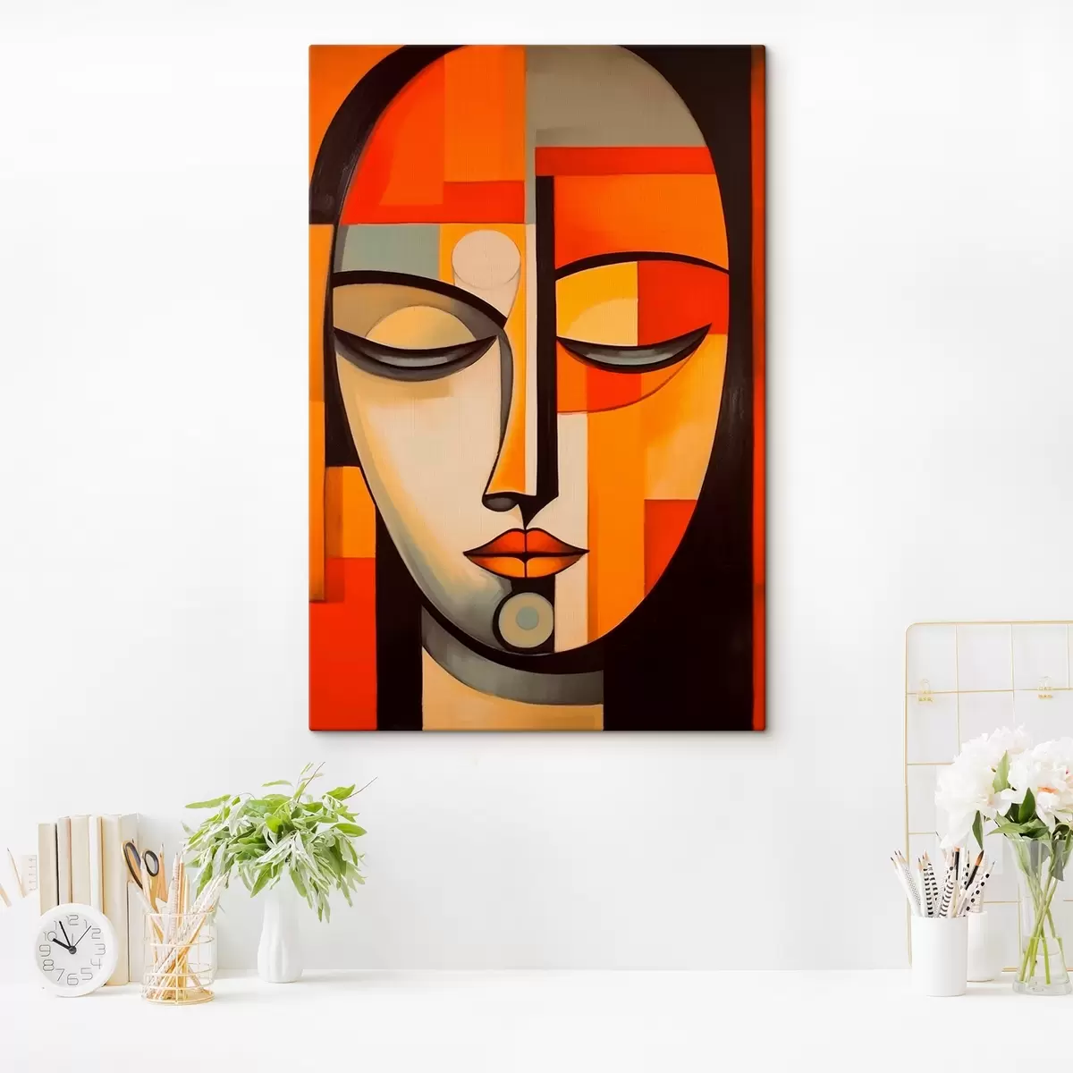 Wandbilder Geometrisches Porträt im modernistischen Stil s43412