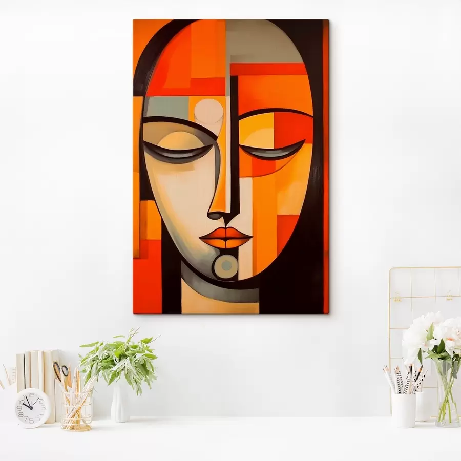 Wandbilder Geometrisches Porträt im modernistischen Stil s43412
