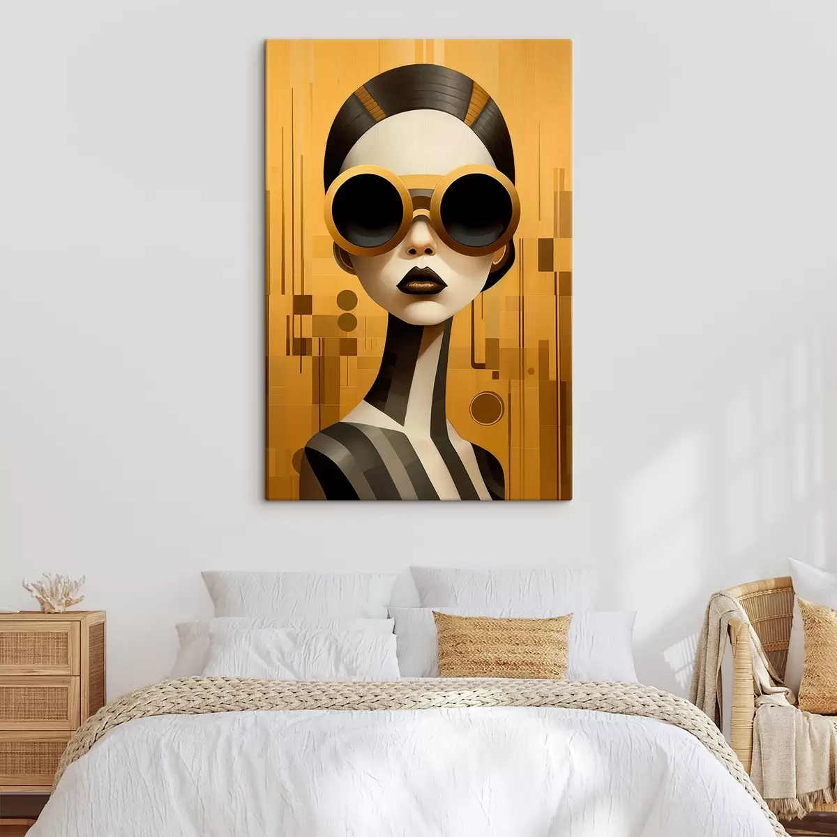 Wandbilder Dekoratives Frauenporträt im Retrostil s43415