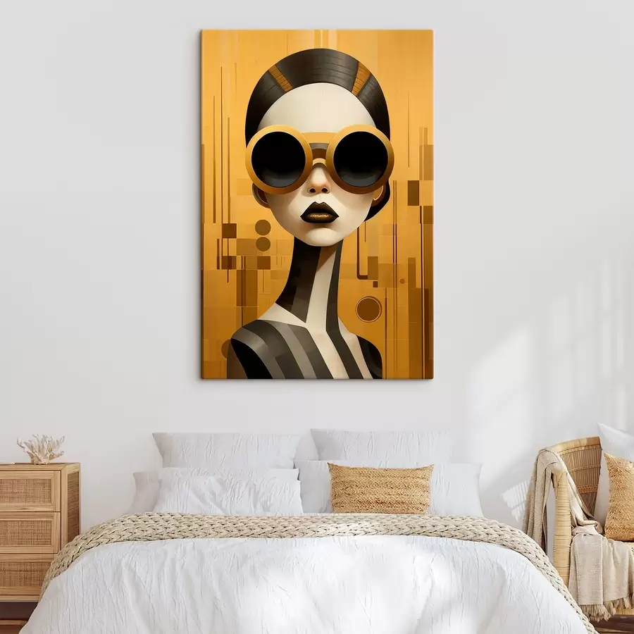 Wandbilder Dekoratives Frauenporträt im Retrostil s43415