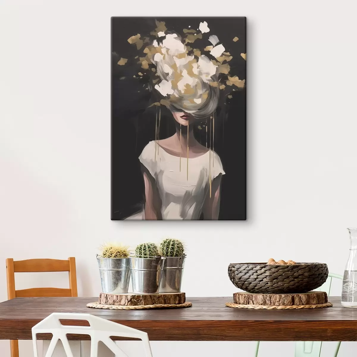 Wandbilder Abstraktes Bild einer weiblichen Silhouette s43418