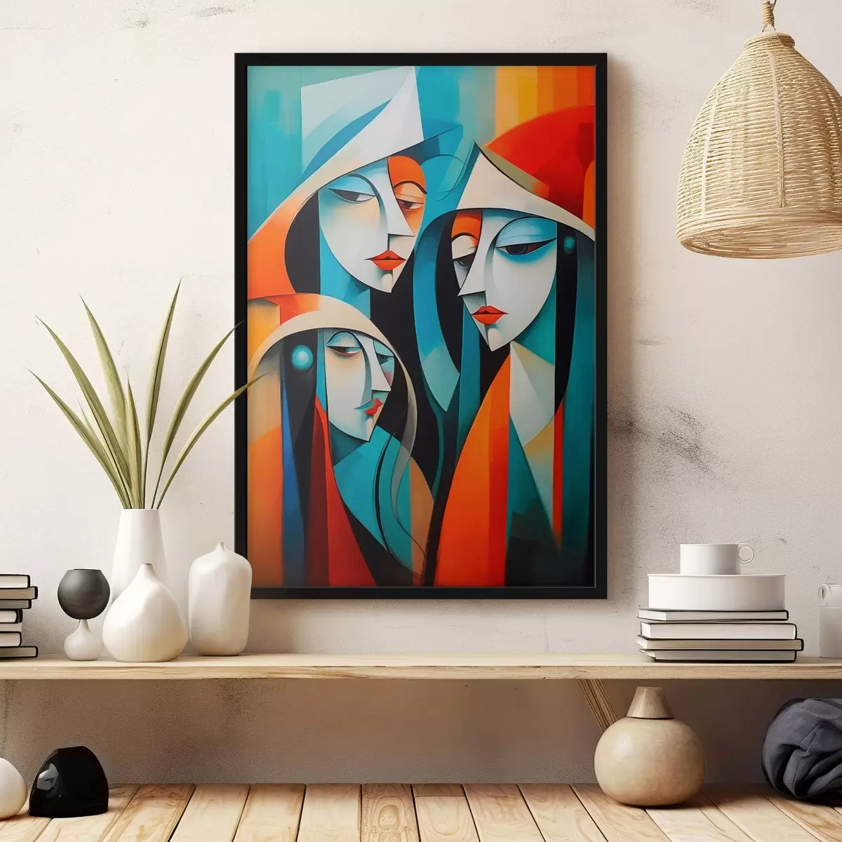 Poster Abstraktes Bild von weiblichen Porträts f43411