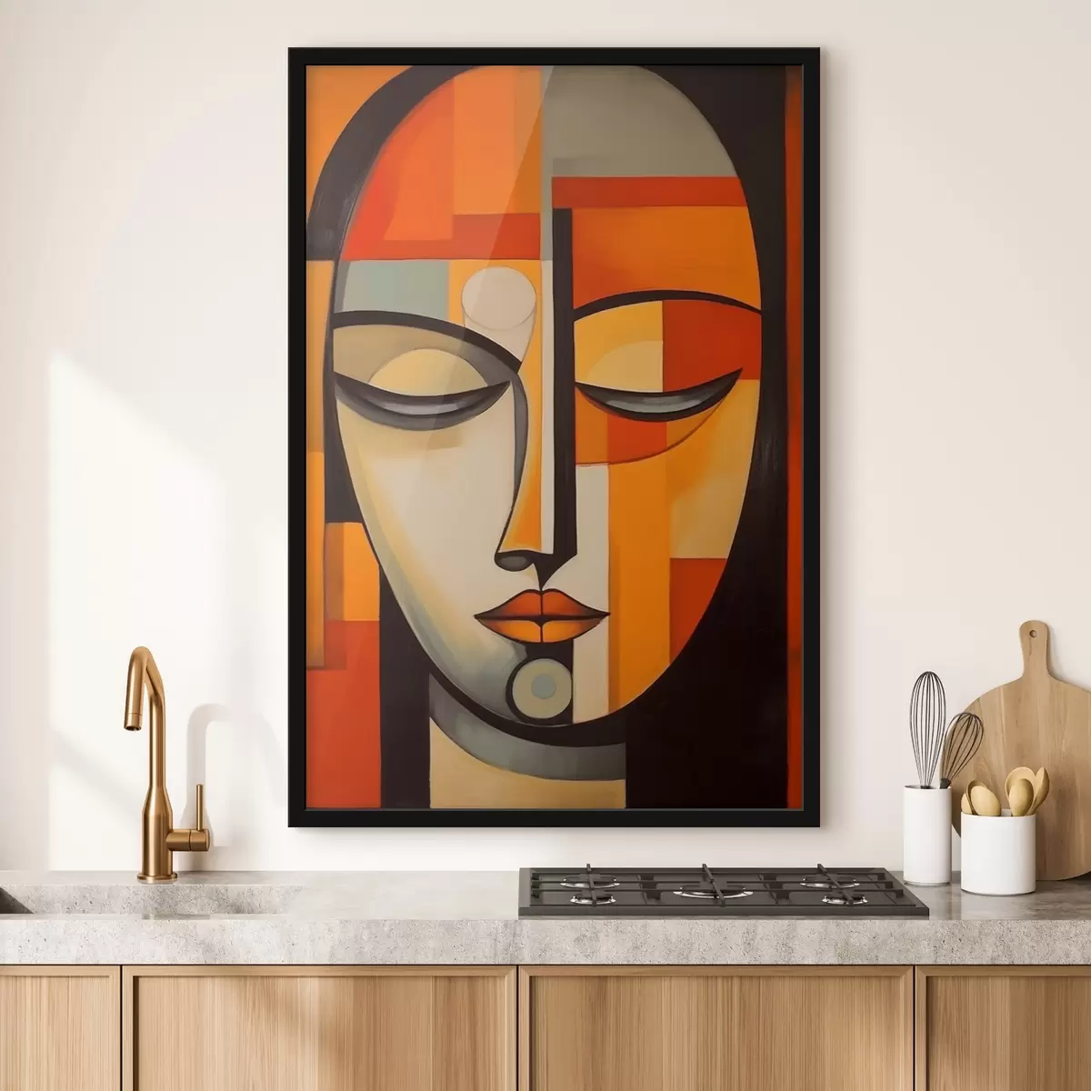 Poster Geometrisches Porträt im modernistischen Stil f43412