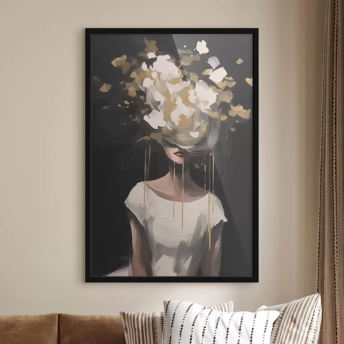 Poster Abstraktes Bild einer weiblichen Silhouette f43418