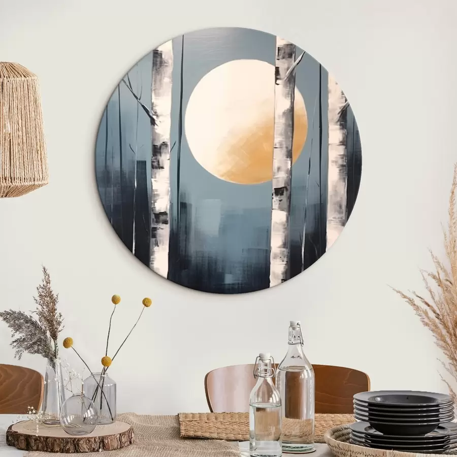 Wandbilder Grafische Darstellung eines Birkenwaldes r43413