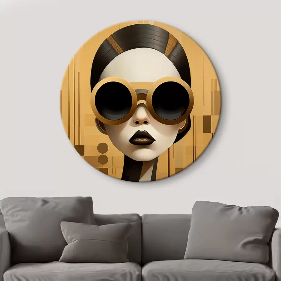 Wandbilder Dekoratives Frauenporträt im Retrostil r43415