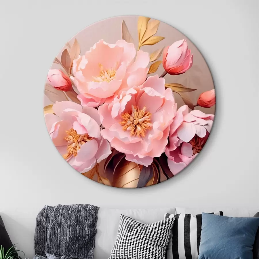 Wandbilder Vase mit Pfingstrosen r43422