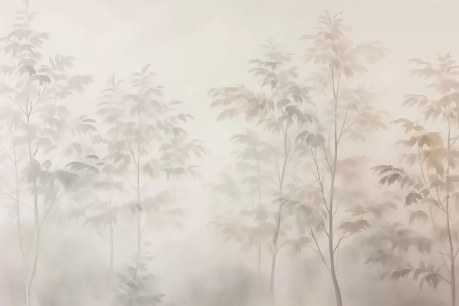 Fototapete Bäume Nachahmung Aquarell warme Farben w03474