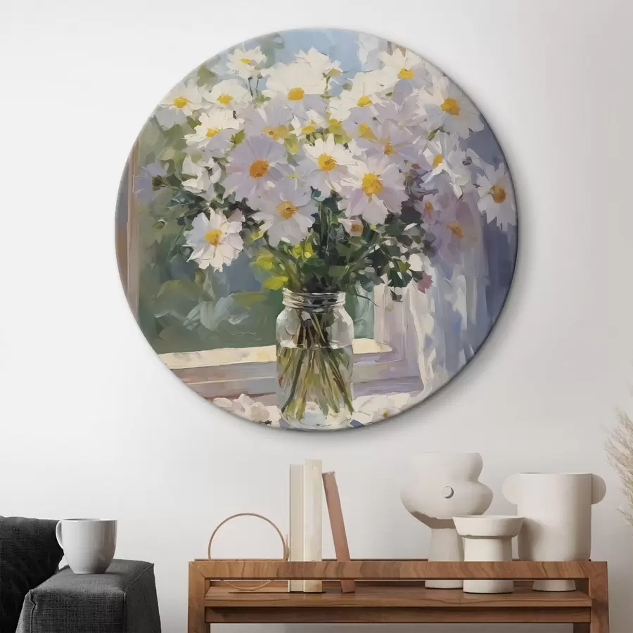 Wandbilder Gänseblümchen in einer Vase Nachahmung der Malerei r43434