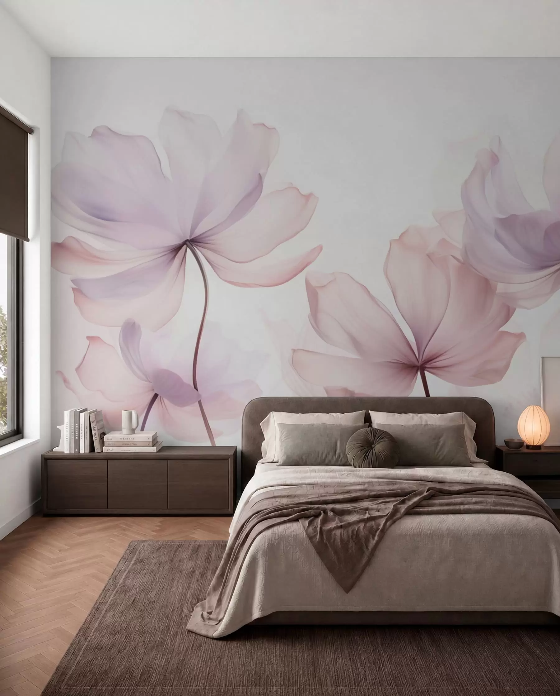 Fototapete Blüten in Rosa und Flieder w03521