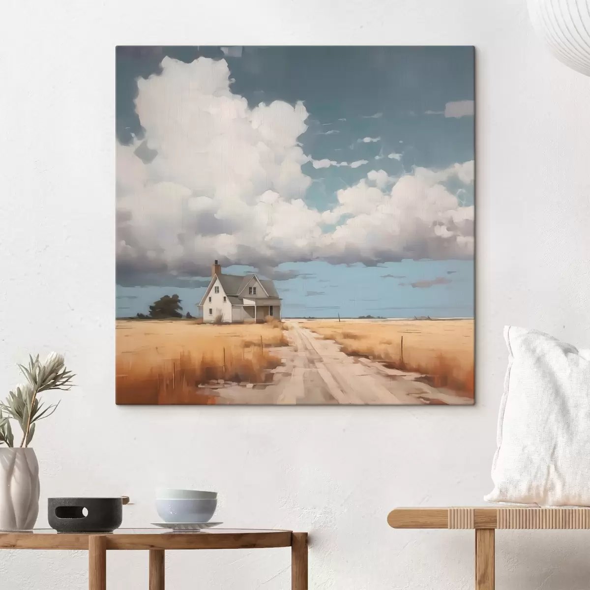 Wandbilder Haus auf dem Feld Nachahmung der Malerei s43440