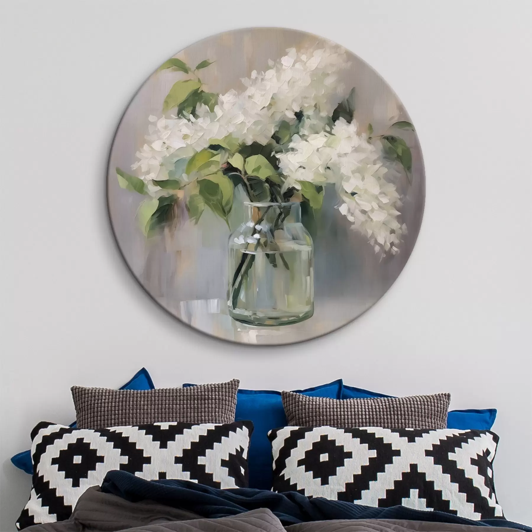 Wandbilder Weißer Flieder in einer Vase Nachahmung der Malerei r43439