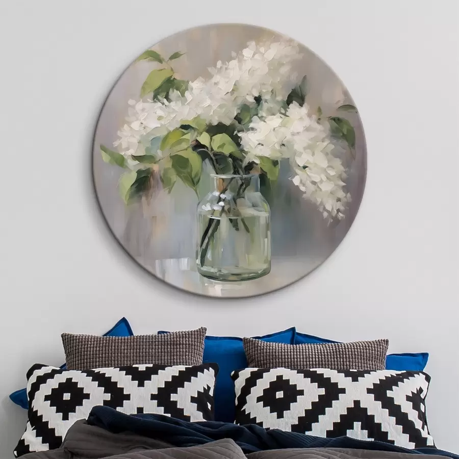 Wandbilder Weißer Flieder in einer Vase Nachahmung der Malerei r43439