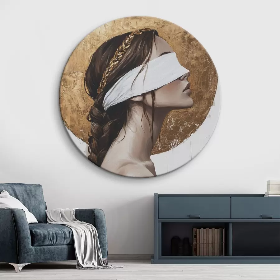 Wandbilder Frau mit Augenbinde, Griechenland, Zeichnung im Acrylstil r43502