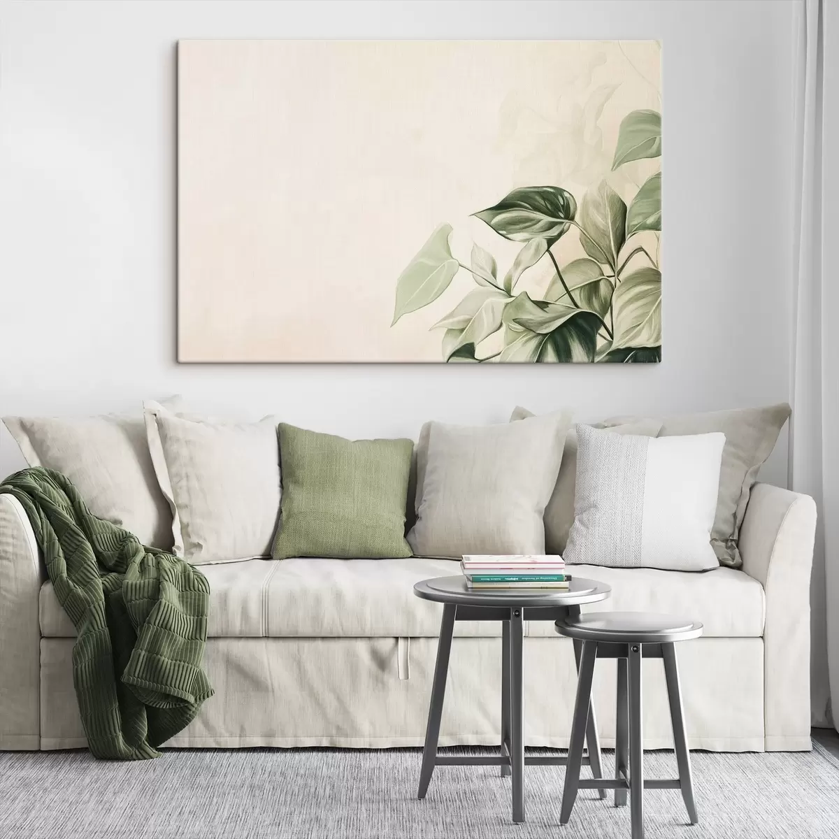 Wandbilder Palmenblätter, Bleistiftzeichnung, tropisch, Grünzeug s43509