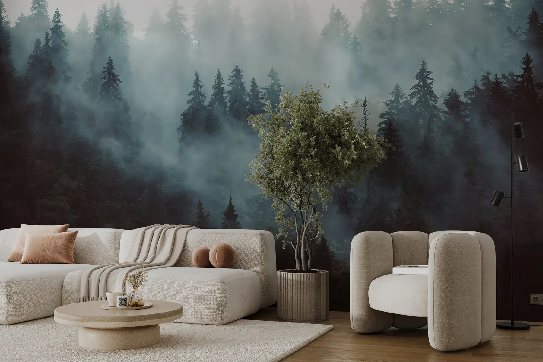 Fototapete Schöner Wald im Nebel u54118