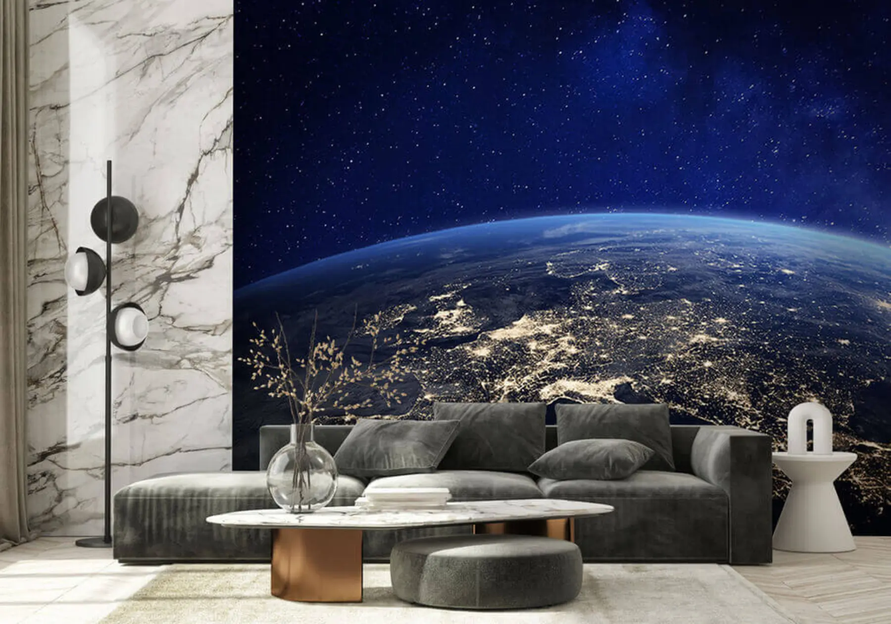 Fototapete Night Earth, Blick aus der Stratosphäre u62035