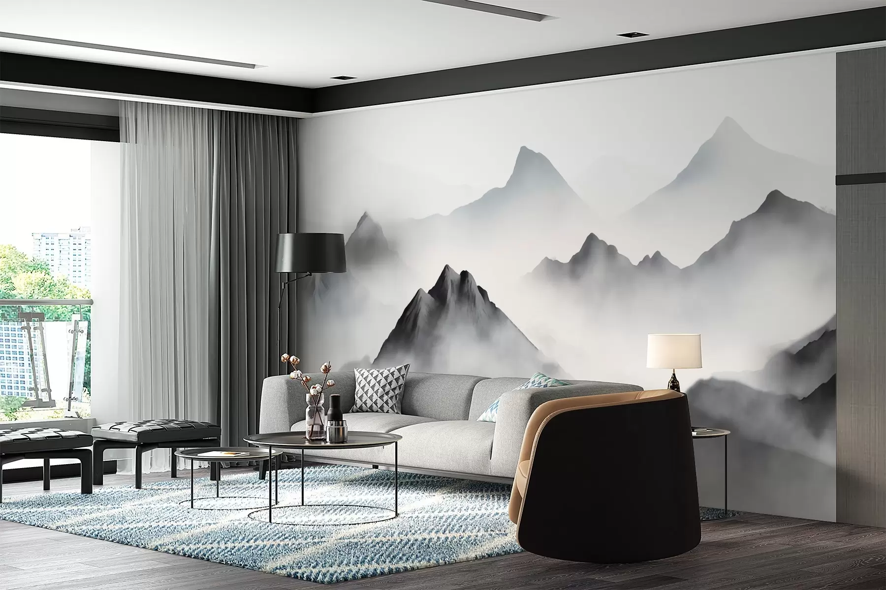 Fototapete Berge im Nebel w03510